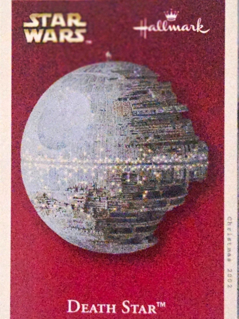 Hallmark Keepsake Star Wars Death Star Light Up Voice Ornament 2002. NIB